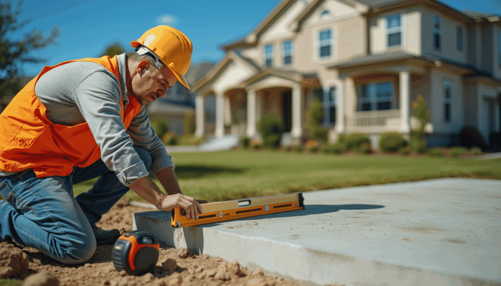 Leveling concrete slab edge