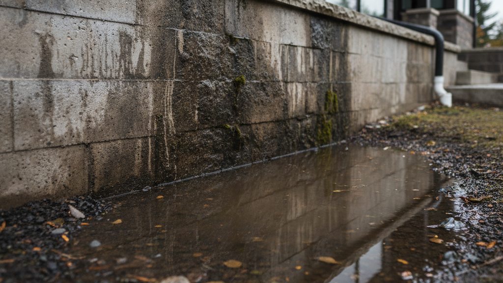 Water Pooling Around a Home Foundation