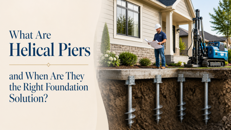 Helical piers in foundation repair