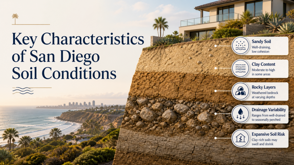 Soil characteristics of San Diego coastline