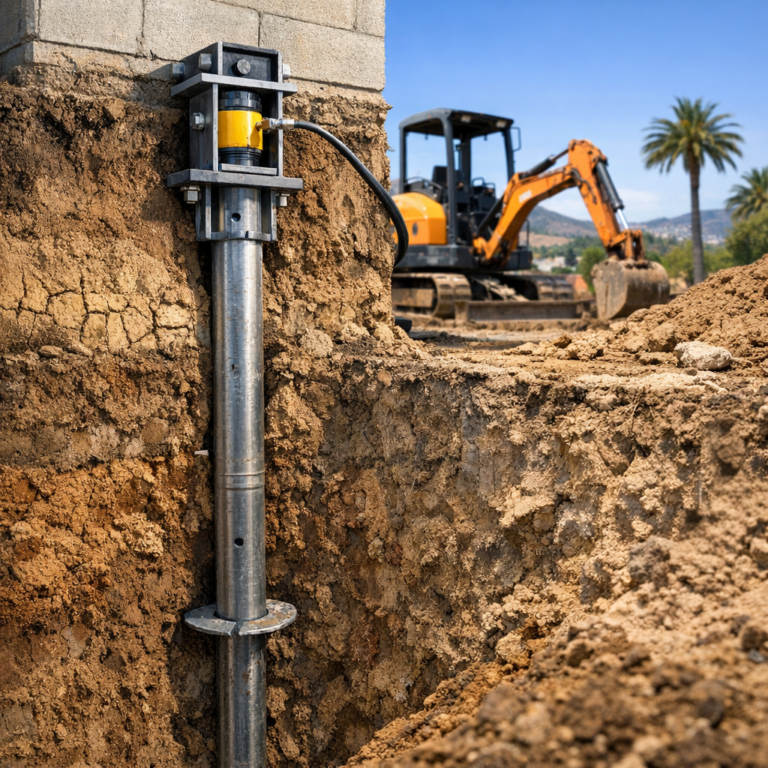 Professional illustration of How Deep Do Foundation Piers Need to Go in Expansive San Diego Soil?