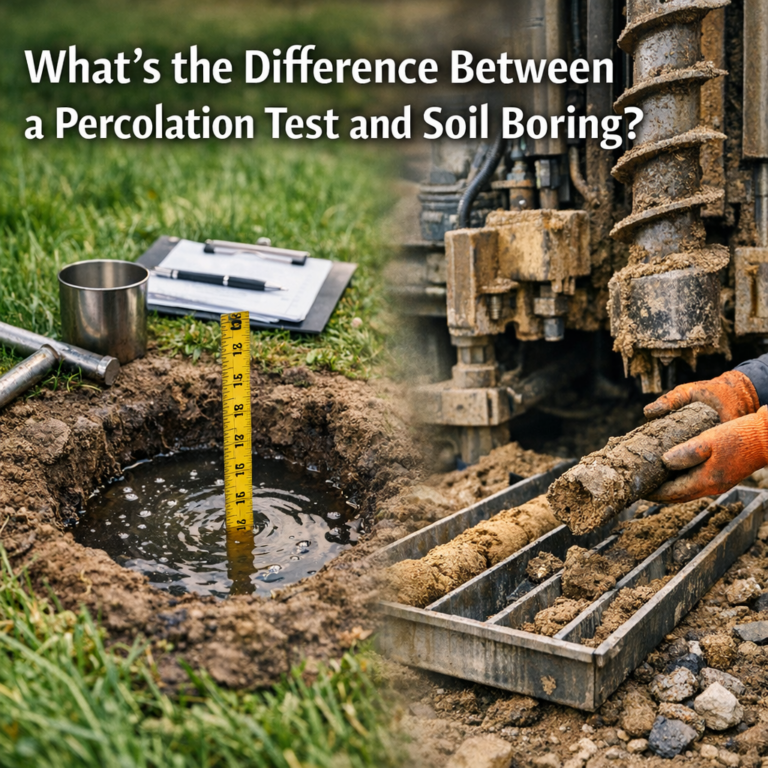 Professional illustration of What's the Difference Between a Percolation Test and Soil Boring?