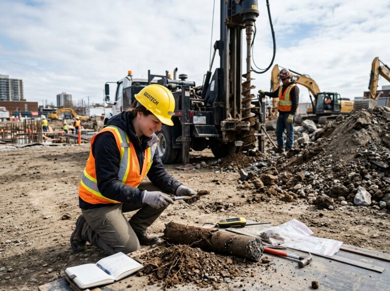 Chart comparing a soil report vs geotechnical engineering report for construction site soil testing and foundation design.