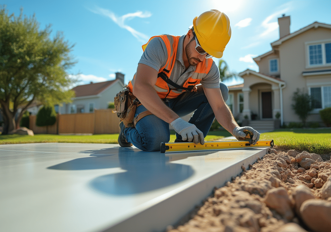 Measuring new concrete slab
